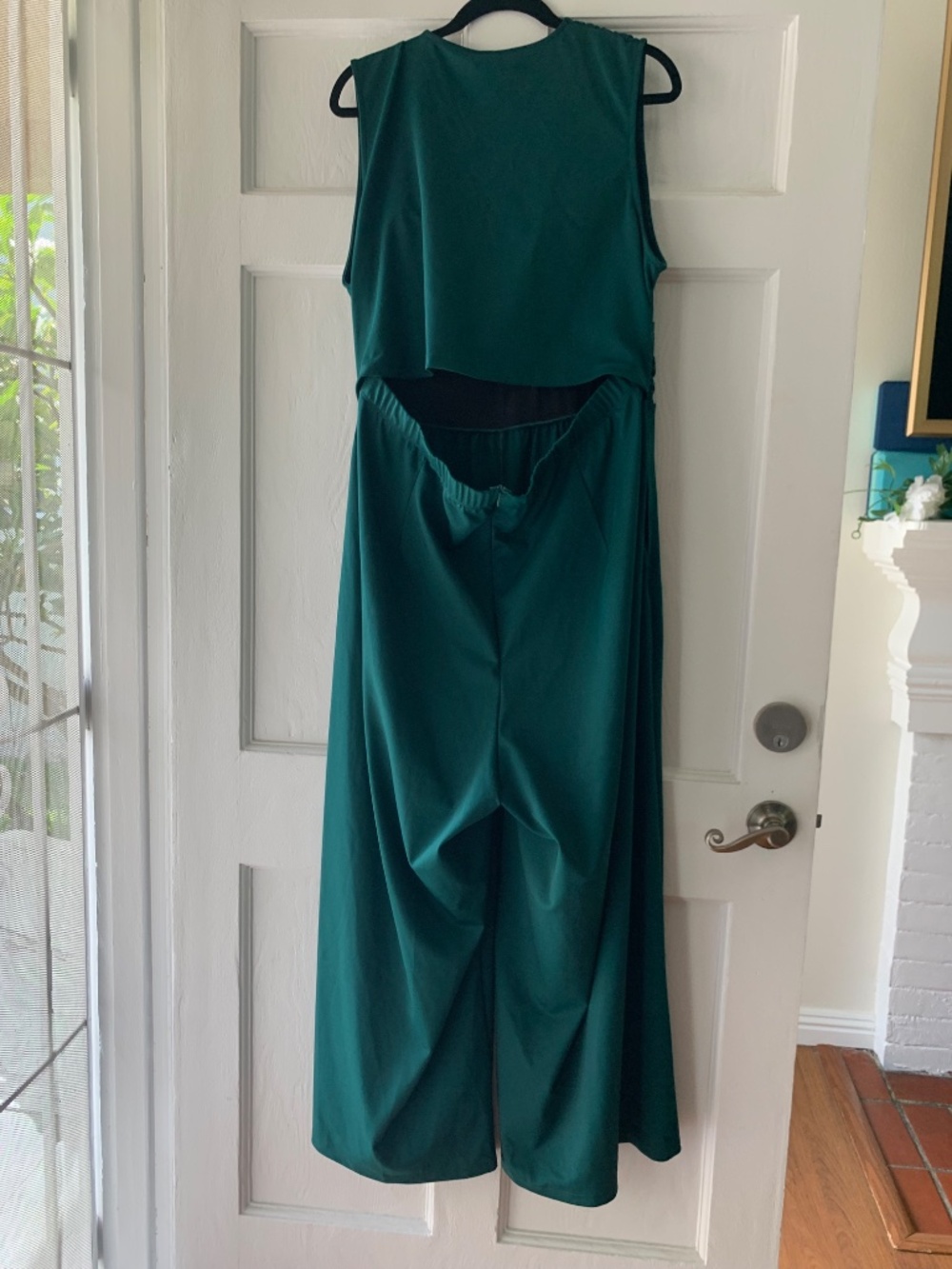 NWT Halara SculptKnit V-Neck Ruched Pocket Green Jumpsuit Bayberry Size 2X - Picture 5 of 10